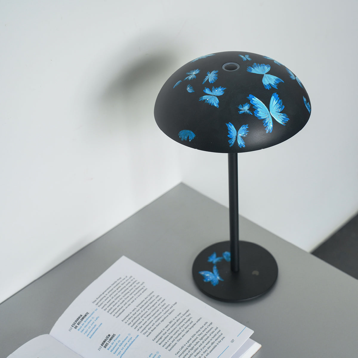 Blue Butterfly Lamp – Handmade Midnight Light