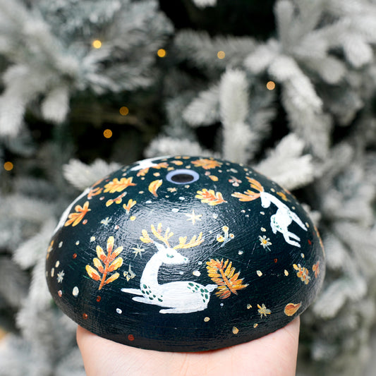 Winter Reindeer Lamp – Handmade Nordic Night Light