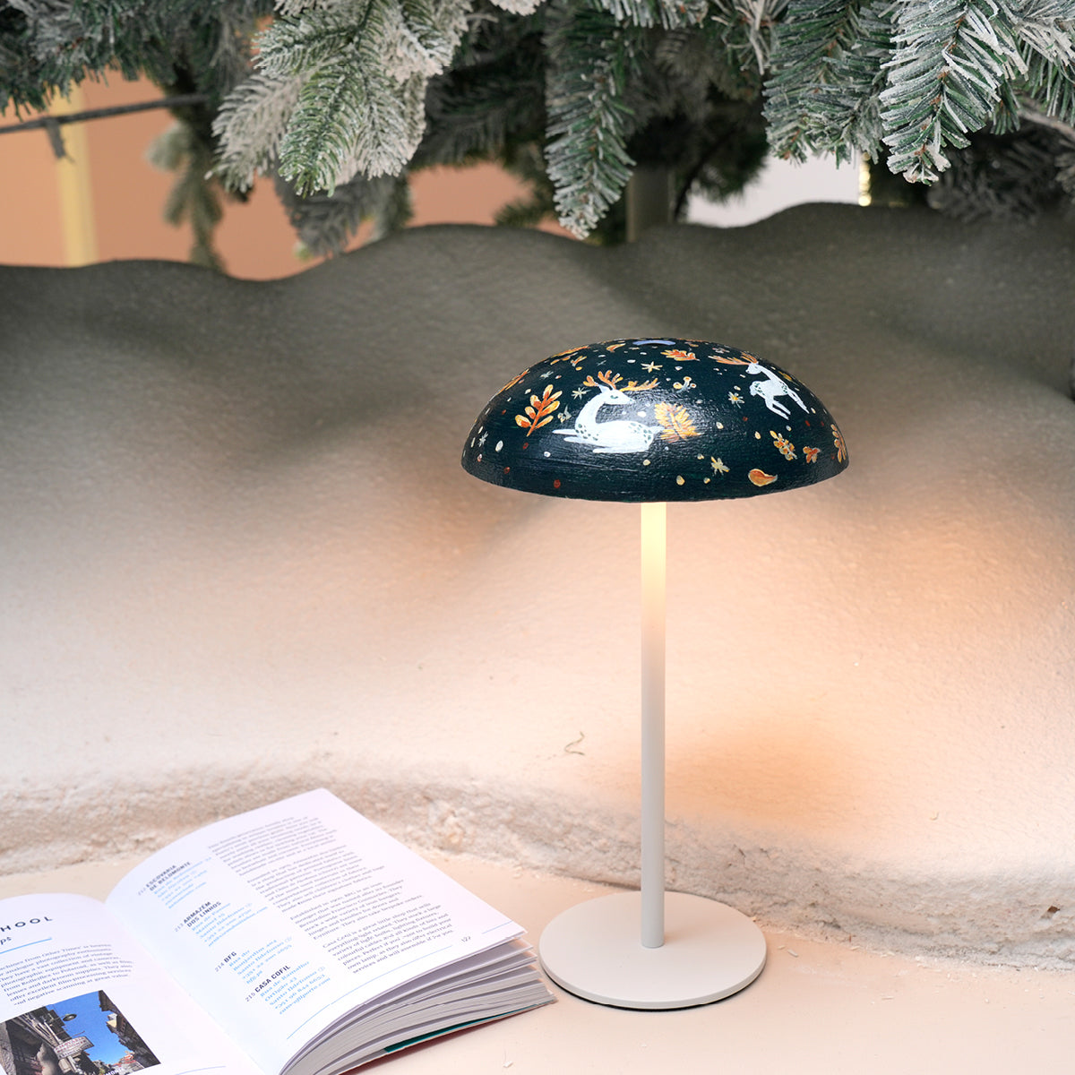 Winter Reindeer Lamp – Handmade Nordic Night Light