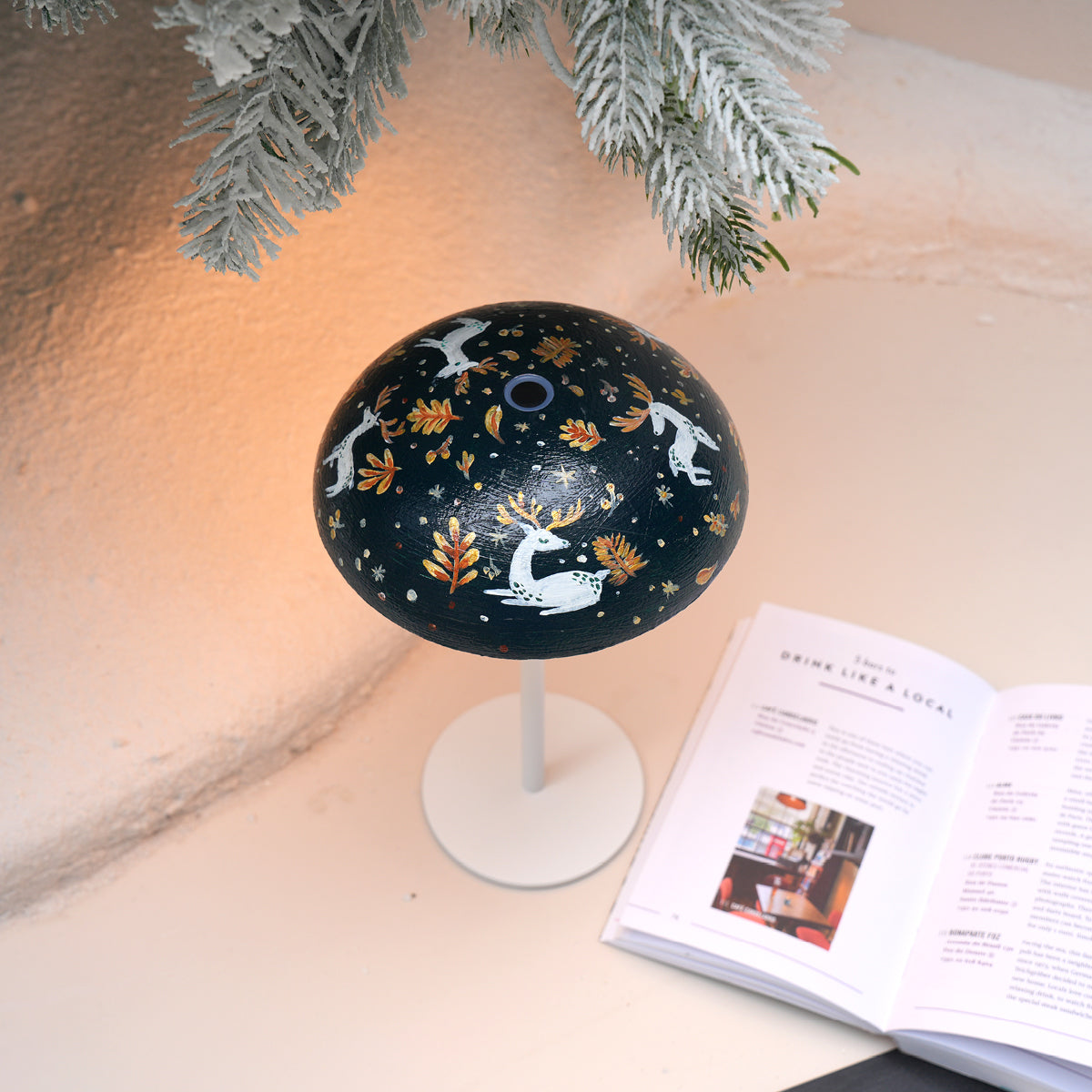 Winter Reindeer Lamp – Handmade Nordic Night Light