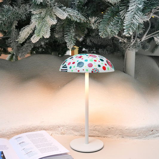 Holiday Ornament Lamp – Festive Dots Handmade Light