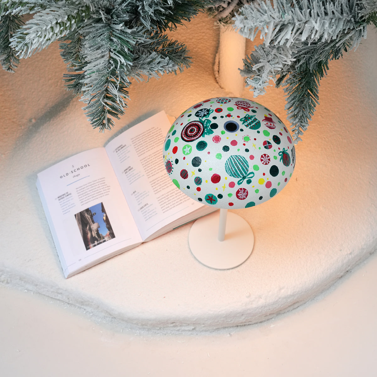 Holiday Ornament Lamp – Festive Dots Handmade Light