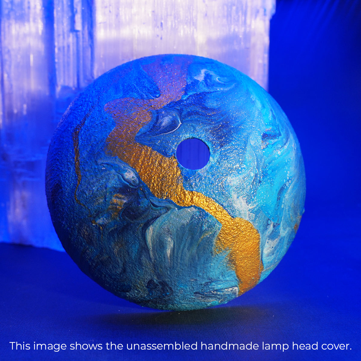 Blue River Swirl Lamp – Celestial Blue-Gold Light