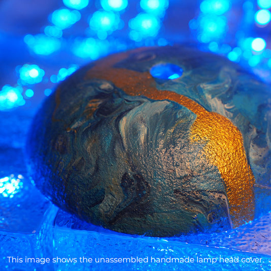 Blue River Swirl Lamp – Celestial Blue-Gold Light