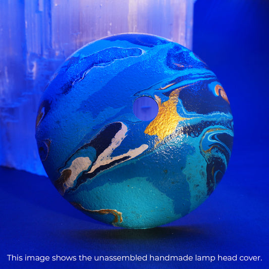 Ice Island Swirl Lamp – Blue-Gold Galaxy Light