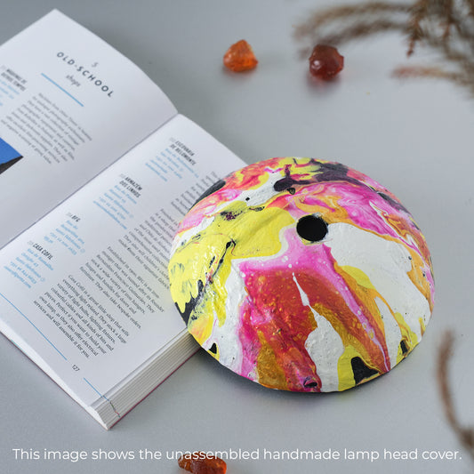 Candy Splash Marble Lamp – Pink & Yellow Swirl Light