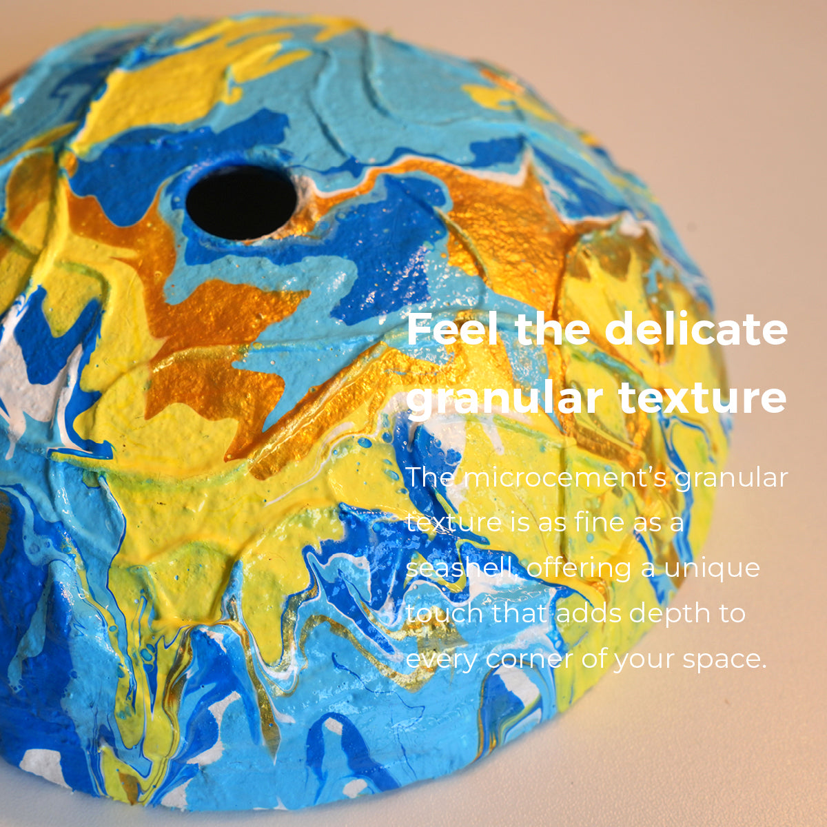 Golden Wave Marble Lamp – Yellow & Blue Swirl Light