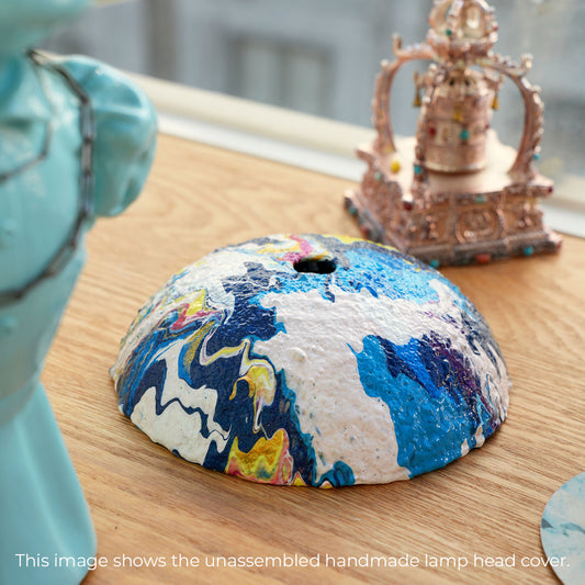 Dreamy Marble Lamp – Blue & White Swirl Light