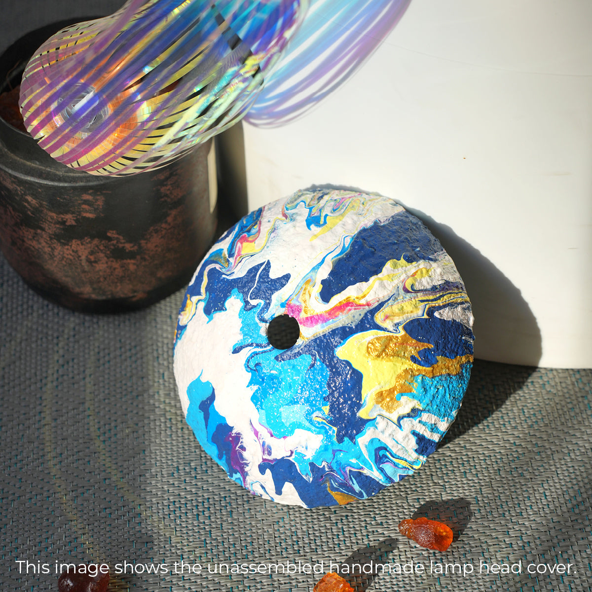 Dreamy Marble Lamp – Blue & White Swirl Light