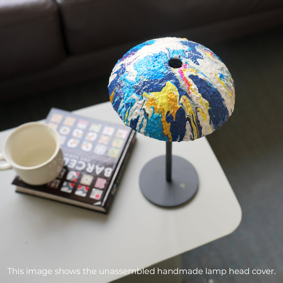 Dreamy Marble Lamp – Blue & White Swirl Light