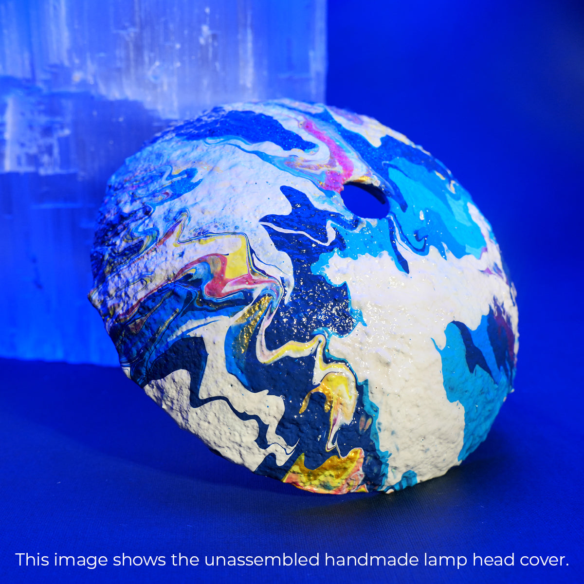 Dreamy Marble Lamp – Blue & White Swirl Light
