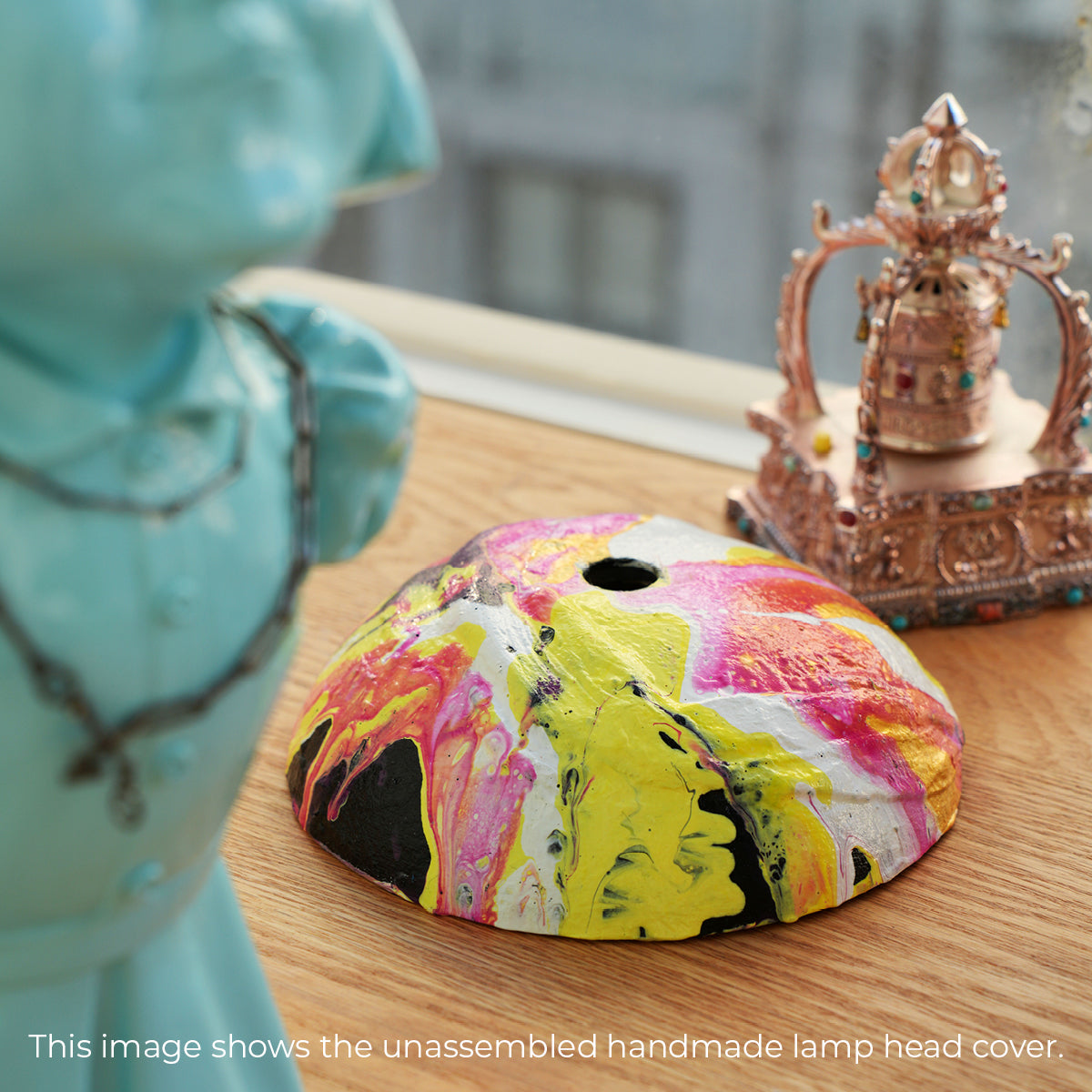 Candy Splash Marble Lamp – Pink & Yellow Swirl Light