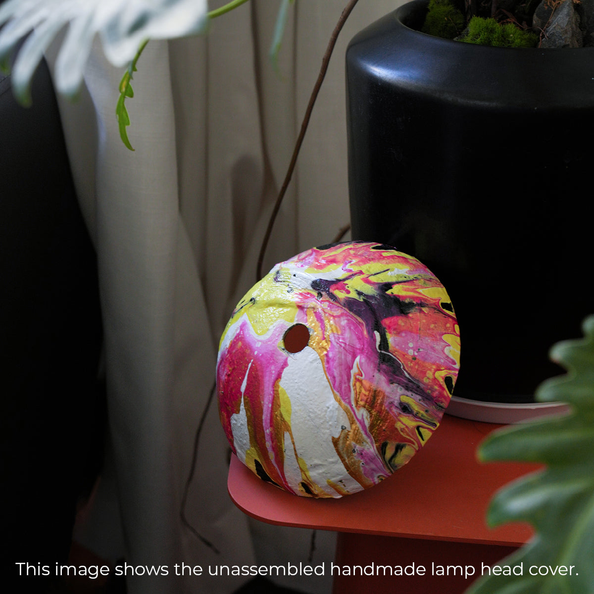 Candy Splash Marble Lamp – Pink & Yellow Swirl Light