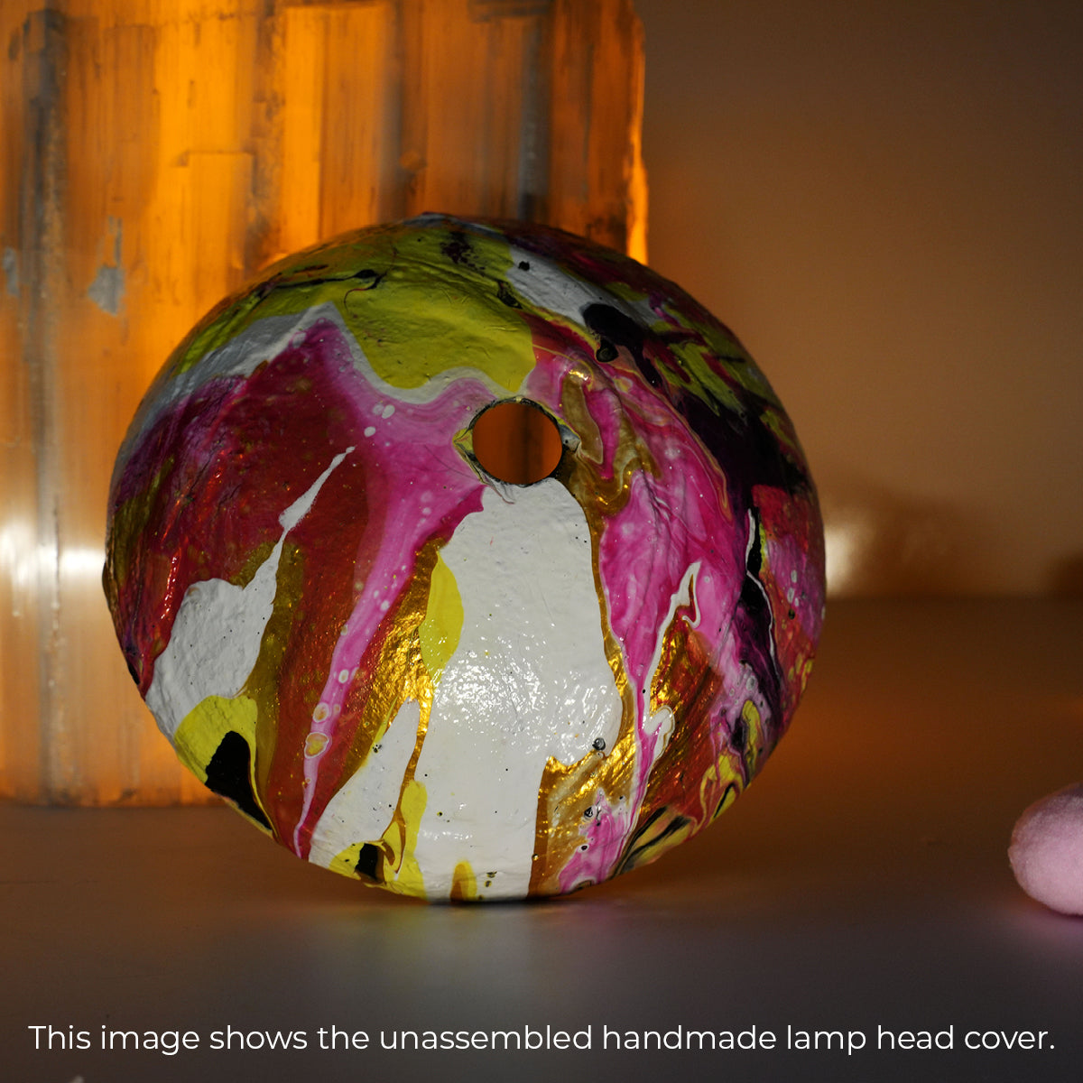 Candy Splash Marble Lamp – Pink & Yellow Swirl Light